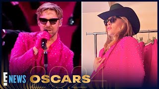 Eva Mendes SUPPORTS Ryan Gosling Backstage While He Performs quotIm Just Kenquot  2024 Oscars [upl. by Llenrev]