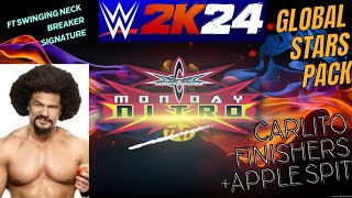 WWE 2K24 Global Stars pack  Carlito signature and finisher gameplay  Apple 🍎wwe2k24 [upl. by Harolda]