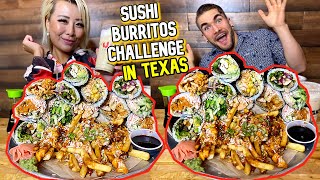 6LBS OF SUSHI BURRITOS CHALLENGE IN TEXAS RainaisCrazy ft Joel Hansen [upl. by Aicinat]