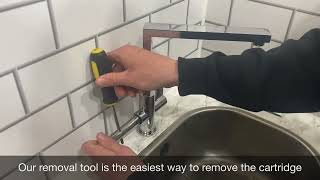 Carron Phoenix  Franke taps with mini valve using tap magician box spanner to remove cartridge [upl. by Bogoch388]