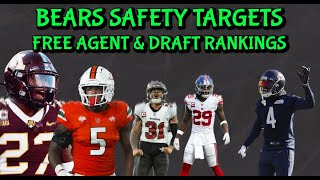 Chicago Bears SAFETY Options  Free Agent amp NFL Draft S Rankings [upl. by Auguste467]