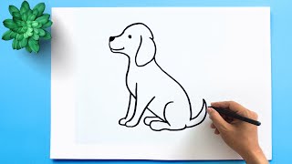 How to Draw a Dog Step by Step 🐕 [upl. by Adnorahc991]