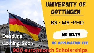 Free Study at Germany  University of Gottingen 2024  Without IELTS  900 Euro per Month Stipend [upl. by Meijer]