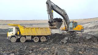 Volvo EC480DL Excavator Loading COAL On Scania Trucks  World Earthmovers [upl. by Eveam93]