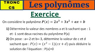 MathsTronc CS  Les polynômes exercices corrigés partie1 [upl. by Shira]