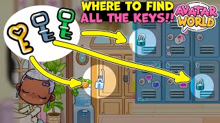 WHERE to find all the keys in avatar world avatar world secrets [upl. by Elleinwad180]