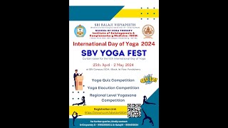 SBV Yoga Fest 2024 Yogasana competitions and elocution event at ISCM [upl. by Ecirtap674]