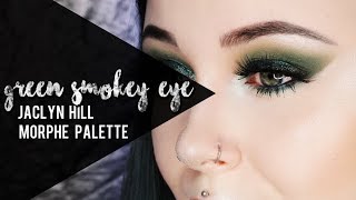 Green Smokey Eye I Jaclyn Hill Palette I Full MakeUp Look I deutsch [upl. by Yrrot]