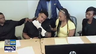 Football hero speaks out about lawsuit against San Jose police after they shot him at taqueria [upl. by Orvie996]