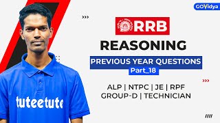 RRB Reasoning  Previous Questions Part17 ALP NTPC JE RPF GroupD amp Technician railway [upl. by Kcirdnekel]