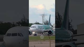 Frontier Airlines A321neo preparing for takeoff at BQN Airport Shorts [upl. by Hammer628]