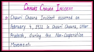 10 Lines on Chauri Chaura Incident in English About Chauri Chaura Incident [upl. by Roehm]