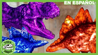 🌈DINOSAURIOS DE COLORES 🌈 EN LA TIERRA DEL ARCOIRIS  Videos de dinosaurios y juguetes para niños [upl. by Keegan407]