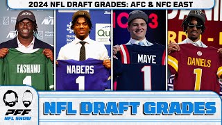 Draft Grades 2024 NFL Draft  AFC East amp NFC East  PFF NFL Show [upl. by Vasileior998]