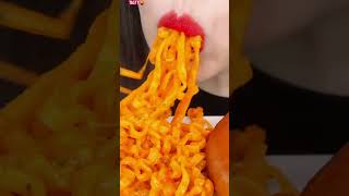 Asmr Eating Cheesy Carbo Fire Noodles 🔥🤤Tastymukbang shorts [upl. by Atiras]