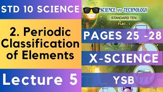 Periodic Classification of Elements Lecture 5 10th Science 1 Maharashtra State Board Science Std 10 [upl. by Pepin]