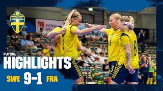 Highlights futsal dam  Sverige–Frankrike 9–1  Storseger i returen [upl. by Japha]