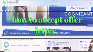 How to accept Cognizant Offer Letter  Offer letter Accept kaise kare  CognizantJoiningProcess [upl. by Airreis235]