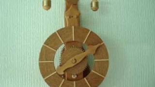 Black Forest Wooden clock with verge amp Foliot escapement [upl. by Lekkim]