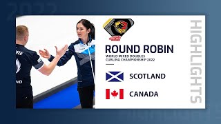 Scotland v Canada  Highlights  World Mixed Doubles Curling Championship 2022 [upl. by Nylecaj]