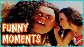 MOANA and MAUI FUNNY MOMENTS  Disney Family Movie [upl. by Dierdre]