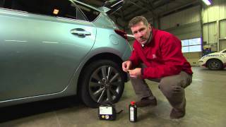 Toyota how to  Use a tyre repair kit [upl. by Aivekal]