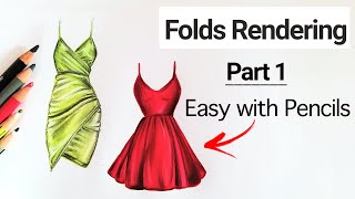 How to show folds in Garments  Folds Rendering Explained  Fashion Illustration [upl. by Cressy]