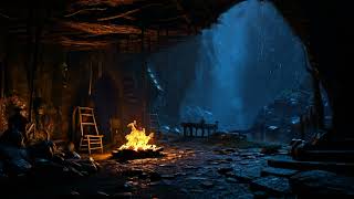 8 Hours of Rain Sounds Crackling Cave Fireplaces  Rain Sounds to help You Relax your Body and Mind [upl. by Prissie]