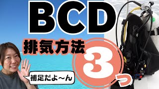 「BCD排気方法３つ紹介」ダイビングインストラクターのダイビング解説動画 [upl. by Nomrah]