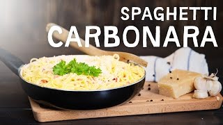 Spaghetti Carbonara  Echt italienisches Rezept auf Deutsch [upl. by Satterlee]