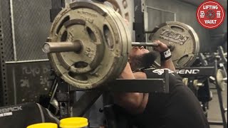 Worlds Strongest Bencher Pressed 455 lbs Off His Nose [upl. by Tatiania]