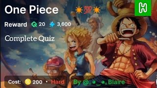 Explore Entertainment and Pop Culture  One Piece Quiz Answer  Hich Trivia GK Quiz  Earn in Pound [upl. by Keeler]