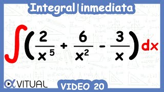 Integral inmediata ejemplo 20  Cálculo integral  Vitual [upl. by Ecirtak944]