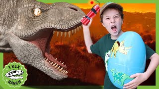 A Giant Dinosaur Surprise Egg Hunt at TRex Ranch with Park Ranger LB Dinosaur Videos For Kids [upl. by Guibert739]