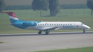 Luxair Embraer EMB145LU Flight LG9732 from Munich München to Luxemburg LXLGW [upl. by Nonrev]