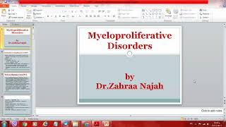 Pathology course 2 lecture 1Myeloproliferative Disorders [upl. by Dumas]