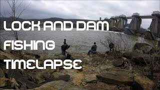 Fishing the Monongahela River  Lock and Dam Timelapse [upl. by Maddi]