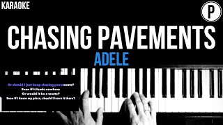 Adele  Chasing Pavements Karaoke Slower Acoustic Piano Instrumental Cover Lyrics On Screen [upl. by Jasisa]