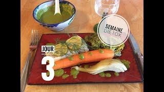 CABILLAUD en PAPILLOTE LEGUMES VAPEUR amp SAUCE VIERGE AUX FINES HERBES SEMAINE DIETOX Jour 3 [upl. by Drahser795]