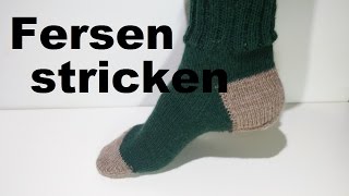 Fersen stricken  Käppchenferse  Socken stricken [upl. by Wickner]