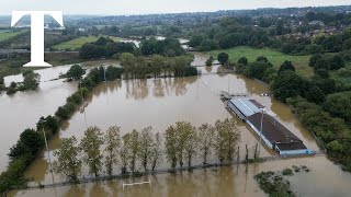 Homes swamped as flooding hits England [upl. by Saihttam258]