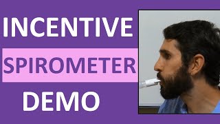 Incentive Spirometry Spirometer Demonstration Instruction  Incentive Spirometer Procedure [upl. by Eduam]