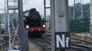 Locomotive a vapeur 141TB407 sur le RER A RATP [upl. by Ardnassak]