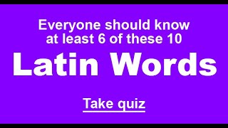 Quiz  Latin words [upl. by Redmer]