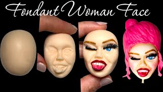 How to Make Fondant Woman  Fondant Woman Face  Fondant Woman Cake Topper  Fondant Face Tutorial [upl. by Lenahc627]