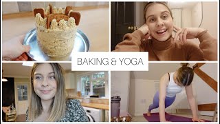 Weekend Vlog Baking a Big Cake amp Yoga  fayesfix [upl. by Stu]