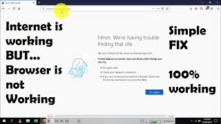 Internet Working but Browsers not Working  Simple Fix  100 Working [upl. by Arthur18]