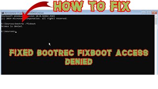 How to Fixed Bootrec fixboot Access is Denied Access is denied Windows 10 Easy [upl. by Phyllys92]