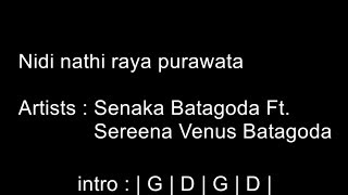 Nidi Nathi Raya Purawata  Senaka Batagoda Ft Sereena Venus Batagoda  Guitar Chords play along [upl. by Ahar]