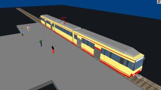 PTV Vissim amp Viswalk Simulating Passengers Boarding and Alighting from a Tram [upl. by Skill]